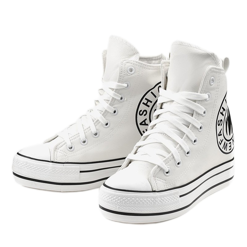 Tênis de cunha branca W09 branco 2