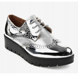 Sapatos de renda prateados TL-60 cinza 1