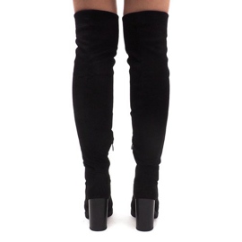 Botas de camurça em um poste SU-2730 Preto 1