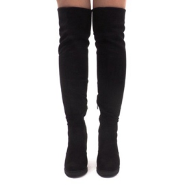 Botas de camurça em um poste SU-2730 Preto 2