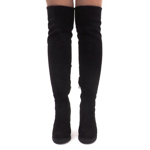 Botas de camurça em um poste SU-2730 Preto 2