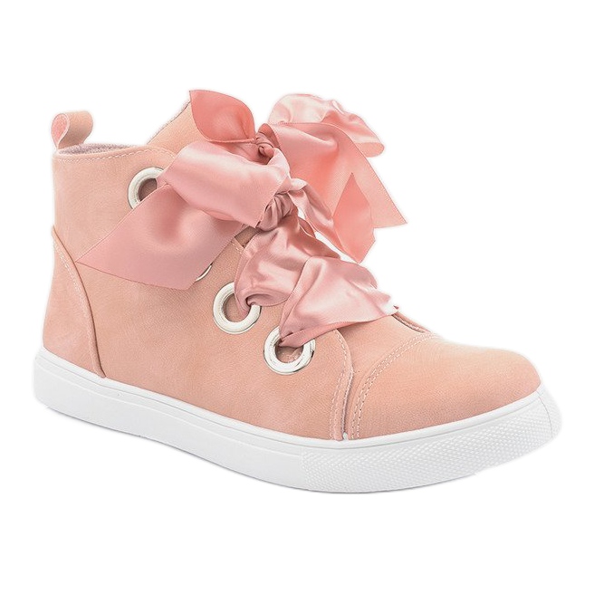Botas de camurça com laços TL0147 rosa 1