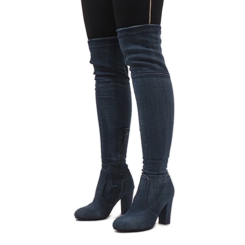 Botas jeans azuis envelhecidas BH71-HB azul 1 Botas jeans azuis envelhecidas BH71-HB azul 1