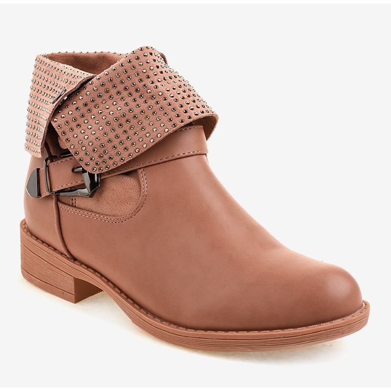 Botas rosa com fivela e tachas GG-43P 1