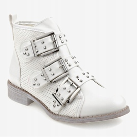 Botas brancas perfuradas com fivela NC171 branco 1