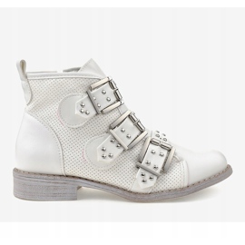 Botas brancas perfuradas com fivela NC171 branco 2