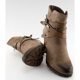 Botas de salto alto marrom 8287 Khaki 1