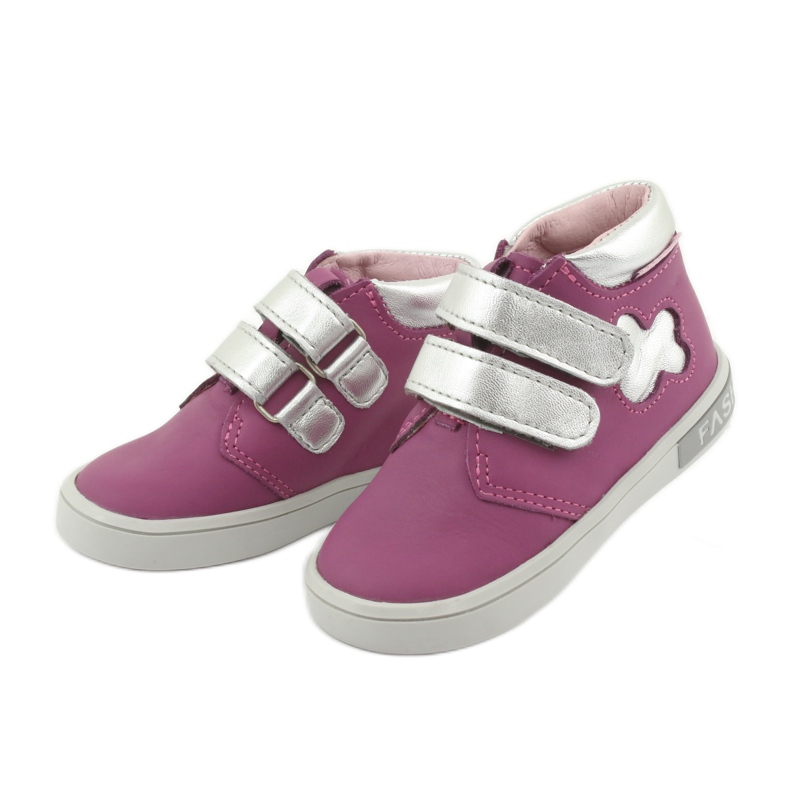 Botins Mazurek Velcro até o tornozelo rosa cinza 3 Botins Mazurek Velcro até o tornozelo rosa cinza 3