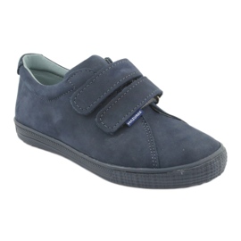 Sapatos de meninos de couro Mazurek para velcro 268 azul marinho 1