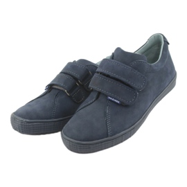 Sapatos de meninos de couro Mazurek para velcro 268 azul marinho 3
