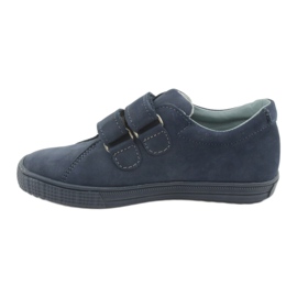Sapatos de meninos de couro Mazurek para velcro 268 azul marinho 2