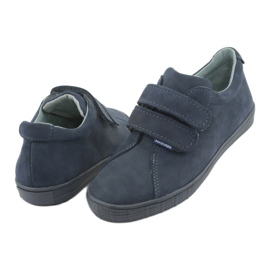 Sapatos de meninos de couro Mazurek para velcro 268 azul marinho 4