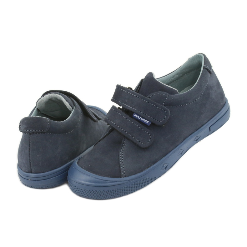 Sapatos masculinos, velcro Mazurek 1267 azul marinho 4