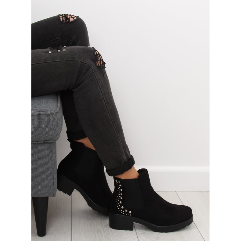 Botas pretas Chelsea com tachas Z175 Pretas preto 2