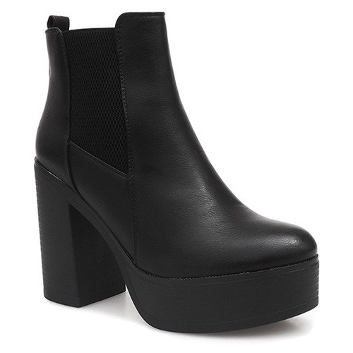 Botas de salto com elástico E4863 preto 1