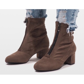 Botas de camurça cáqui com zíper FOZ-01 multicolorido verde 2 Botas de camurça cáqui com zíper FOZ-01 multicolorido verde 2