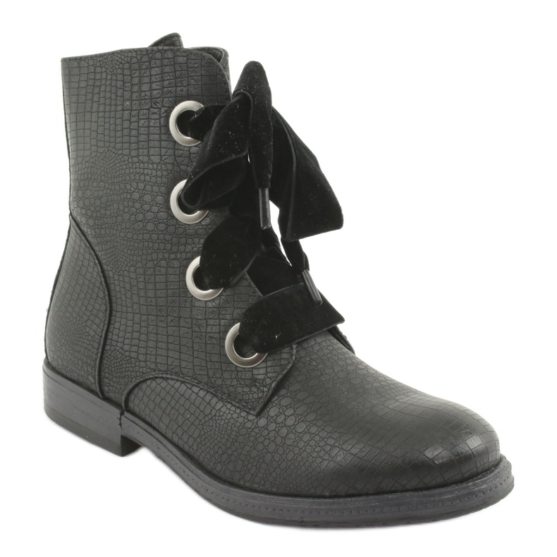 Botas pretas atadas HFN-5505 pretas preto 1