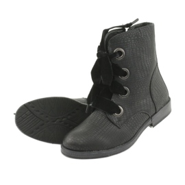 Botas pretas atadas HFN-5505 pretas preto 4