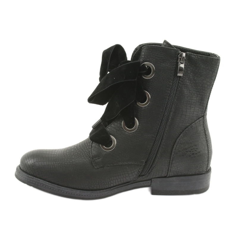 Botas pretas atadas HFN-5505 pretas preto 2