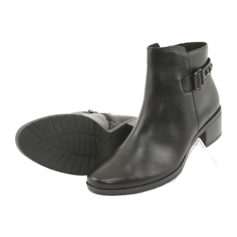 Botas de couro femininas de Caprice com pregos 25433 preto 4
