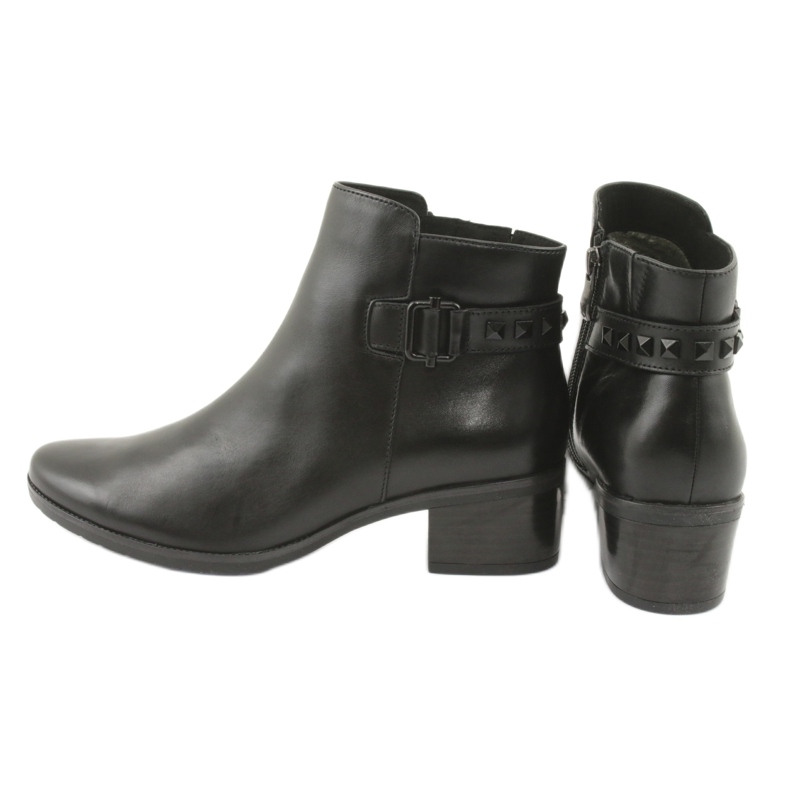 Botas de couro femininas de Caprice com pregos 25433 preto 5