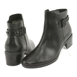 Botas de couro femininas de Caprice com pregos 25433 preto 3