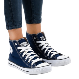 Tênis de cano alto clássico azul marinho DTS8224-4 azul-marinho 1