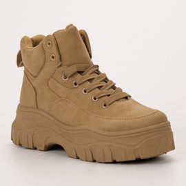 Kylie Sapatos de amarrar na plataforma castanho 1