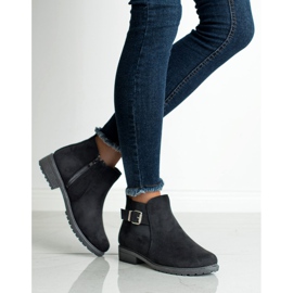 SHELOVET Botinhas de camurça preto 2