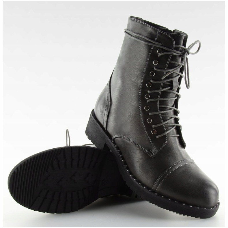 Botas cinza com tachas cinza B0-193 cinza 1