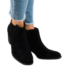 Botins de camurça preta no poste SA-3338 preto 1