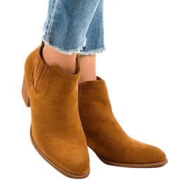 Botins de camelo camurça no poste SA-3338 castanho 1 Botins de camelo camurça no poste SA-3338 castanho 1