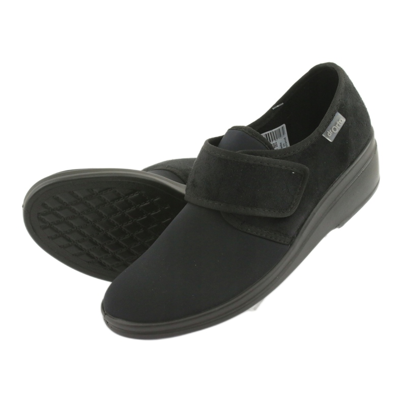 Chinelos femininos DR.ORTO Befado com velcro, pu 033D002, preto 4