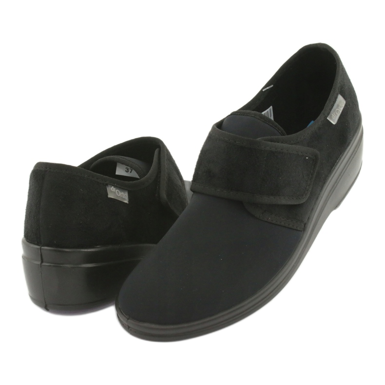 Chinelos femininos DR.ORTO Befado com velcro, pu 033D002, preto 3