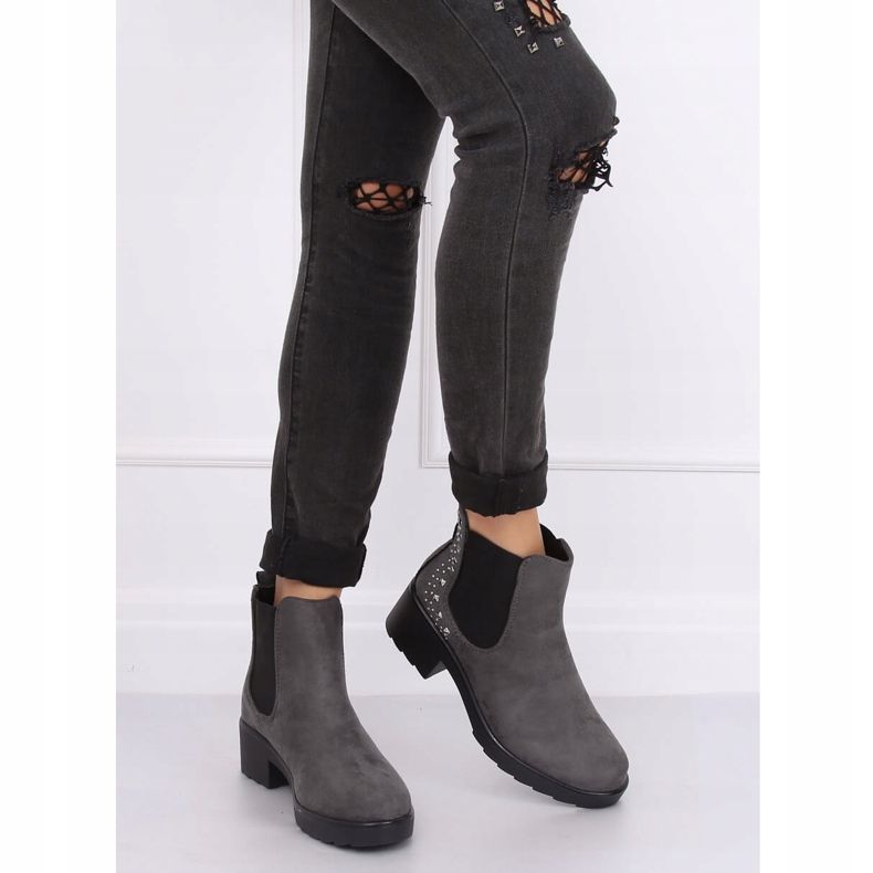 Botas cinza Chelsea com tachas Z175 Gray 2
