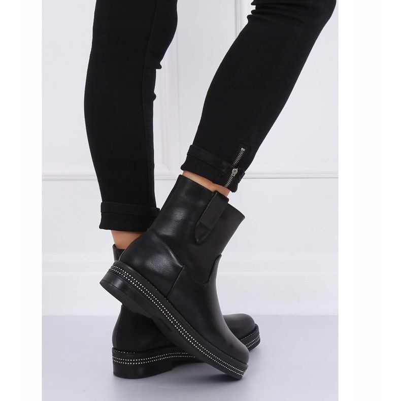 Botas pretas rasas femininas pretas CH1812-1 Preto 2
