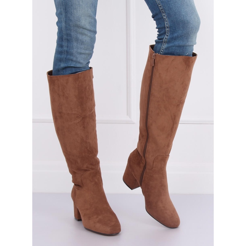 Camelo de salto alto marrom YQ218P castanho 2 Camelo de salto alto marrom YQ218P castanho 2