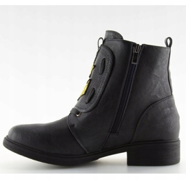 Botas de trabalho pretas H-4 pretas com remendos preto 1 Botas de trabalho pretas H-4 pretas com remendos preto 1