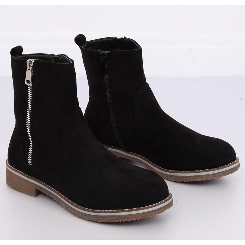 Botas rasas femininas negras 0-255 pretas preto 1