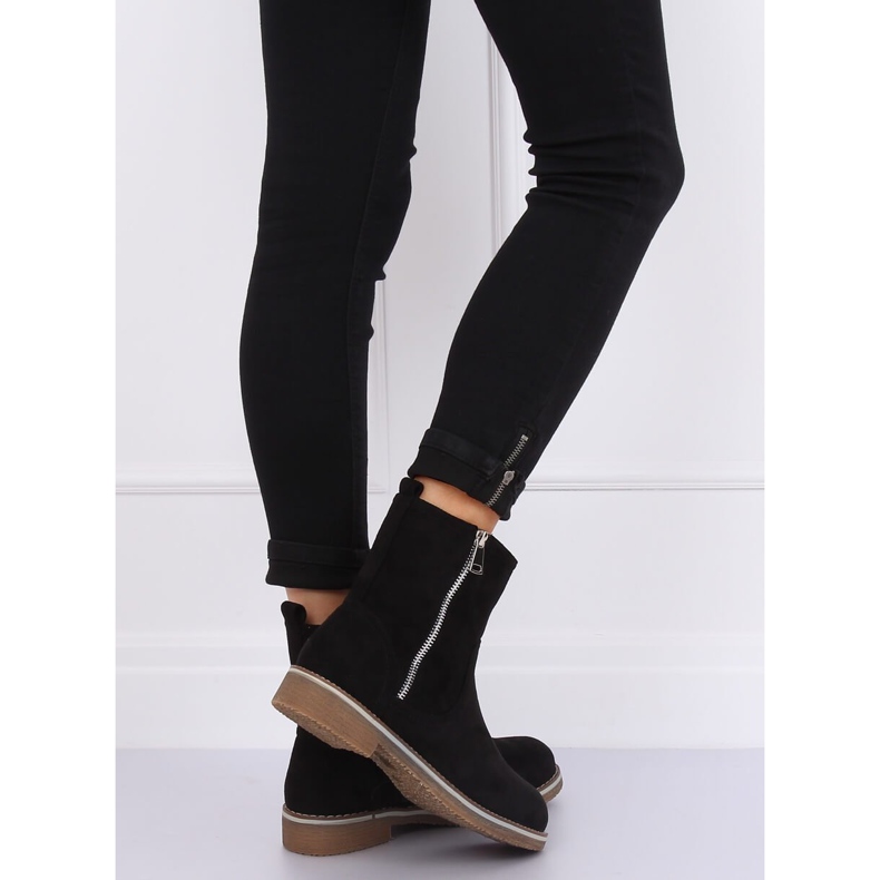 Botas rasas femininas negras 0-255 pretas preto 2