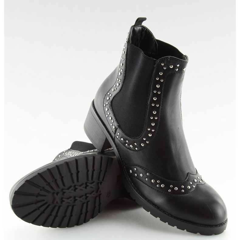 Botas Jodhpur pretas com tachas FC-H63 Black preto 1 Botas Jodhpur pretas com tachas FC-H63 Black preto 1