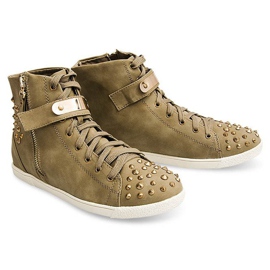 Tênis alto com tachas G911 Khaki verde 2