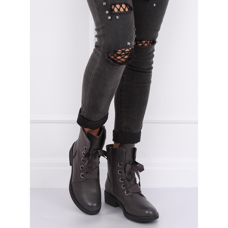 Botas cinza com cordões cinza ZX2805 cinza 2
