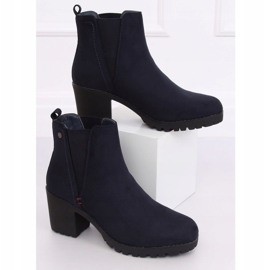 Botas da Marinha com salto largo W373 Azul azul marinho 1