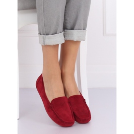 Mocassins marrons femininos R812-1 Vinho vermelho 2