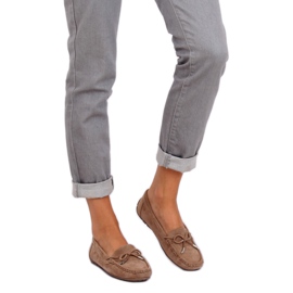 Mocassins bege feminino R812 Khaki marrom multicolorido 2