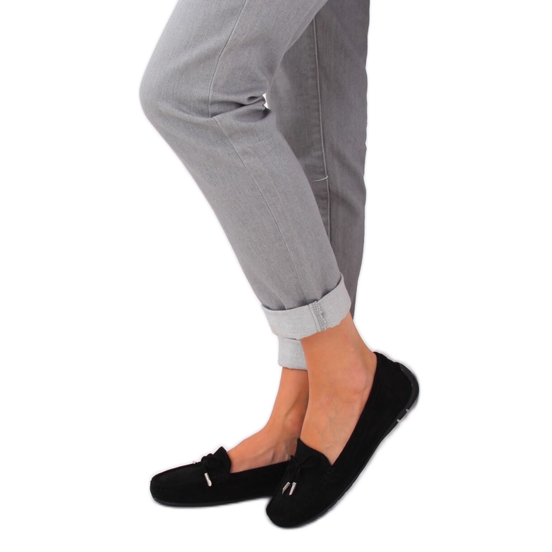 Mocassins femininos negros R812 Preto 2