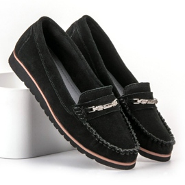 Filippo Mocassins de Couro Confortáveis preto 1