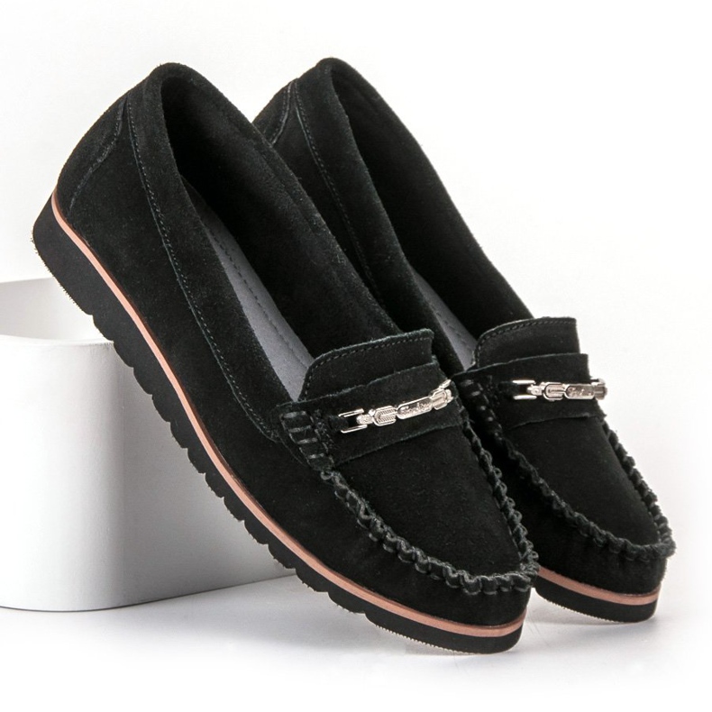 Filippo Mocassins de Couro Confortáveis preto 1