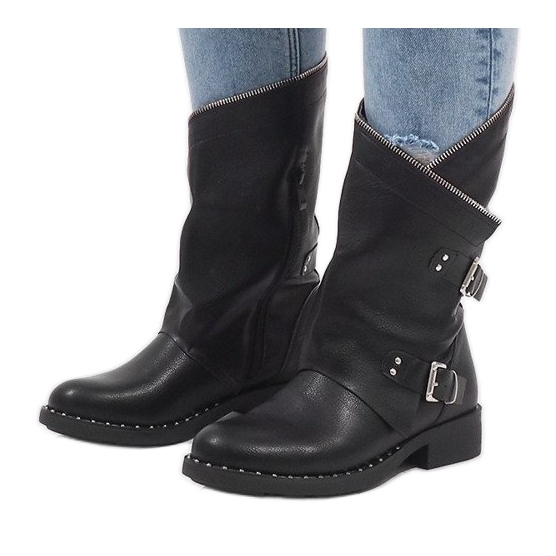 Botas pretas com tachas JLA06 preto 1